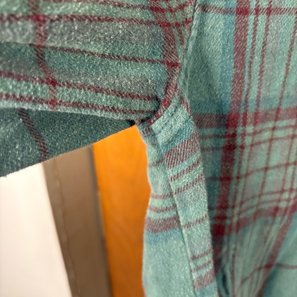 We The Free People Green Plaid Oversized Babydoll Button Up Shirt Shacket Boho - Picture 12 of 15